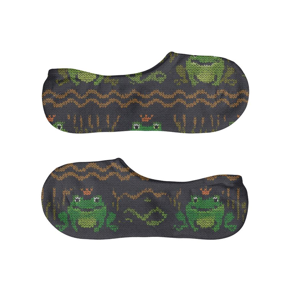 Knitted Pond Party Frog Stripe Bands breathable no-show socks