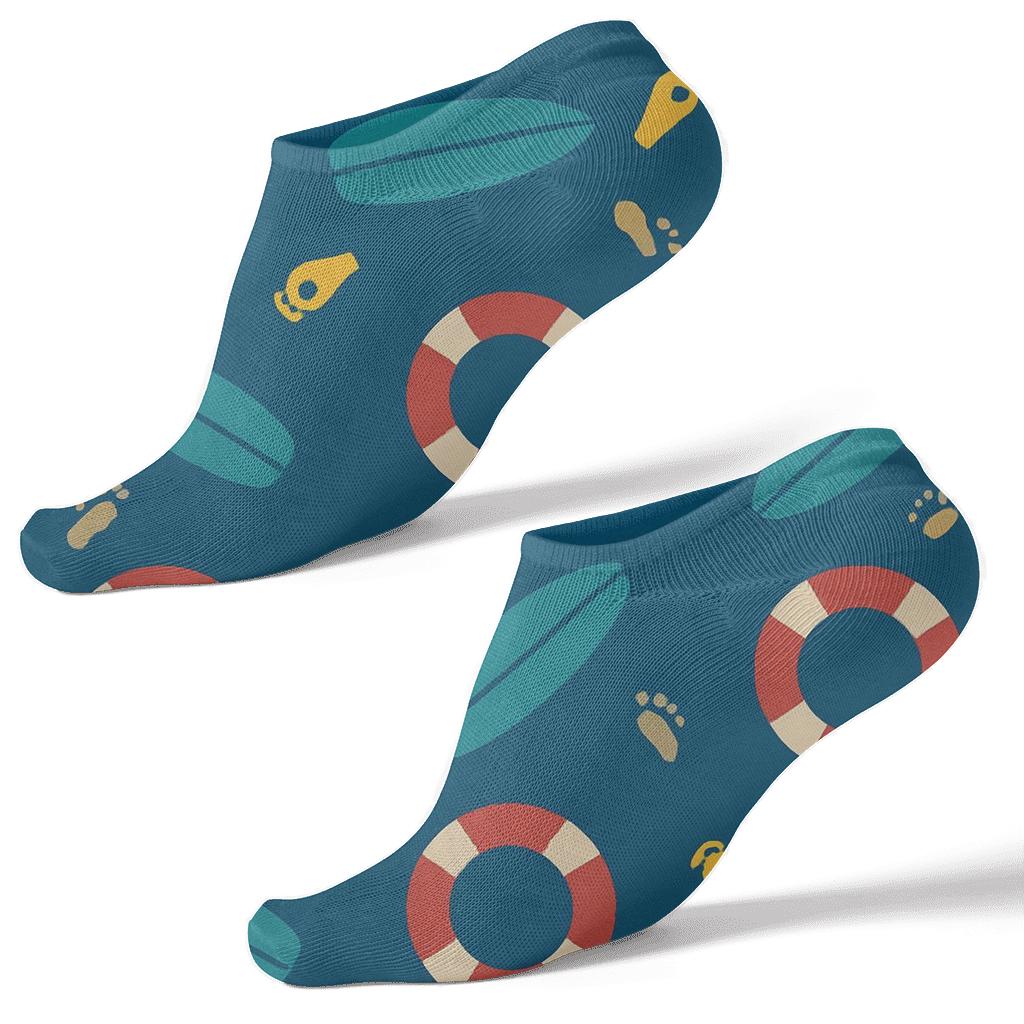 Tidal Tile Lifeguard Pattern soft everyday ankle socks