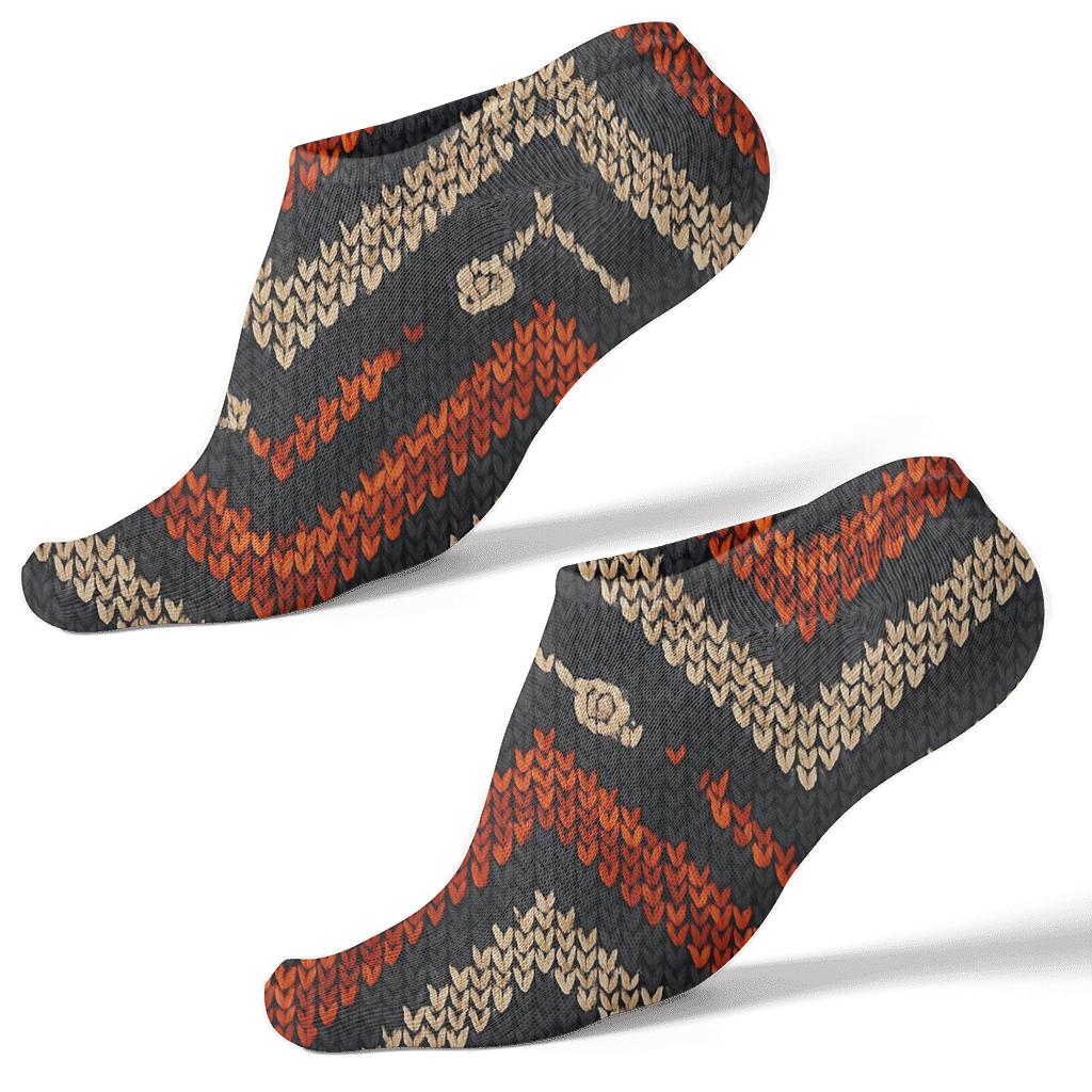 Fireplace-Ember Chevron Knit Illusion stylish athletic ankle socks