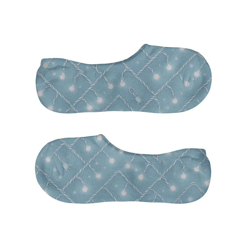 Icy Icicle Chevron Lattice designer print no-show socks