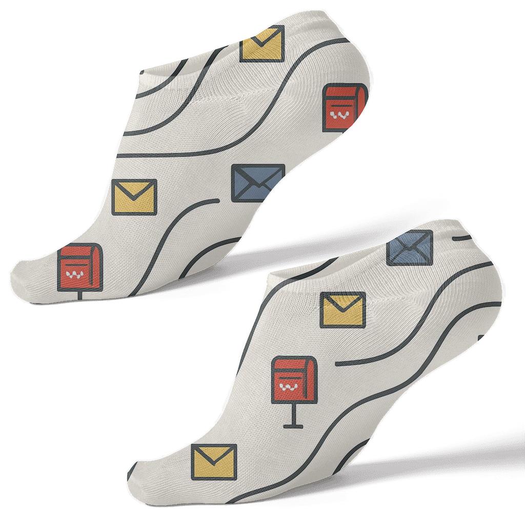 Route Map Ribbons For Postal Worker Pattern personalized ankle socks