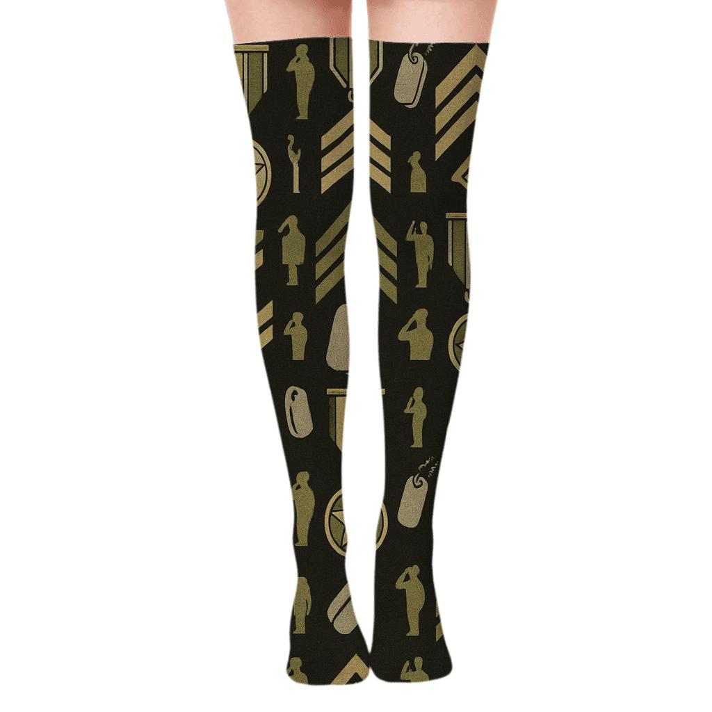 Parade Ready Soldier Insignia Tessellation comfortable cotton over-the-knee socks
