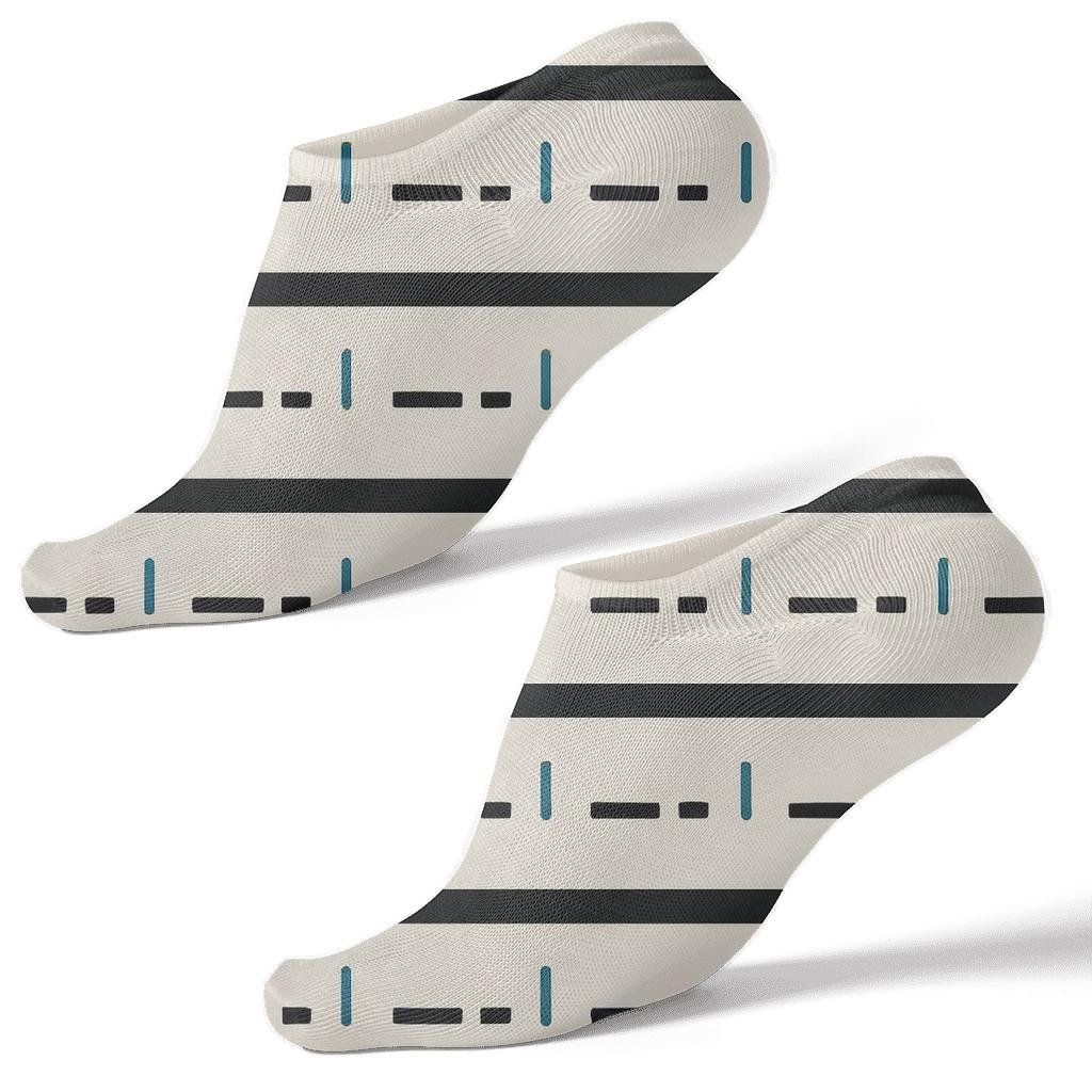 Binary Stripe Interleave personalized ankle socks