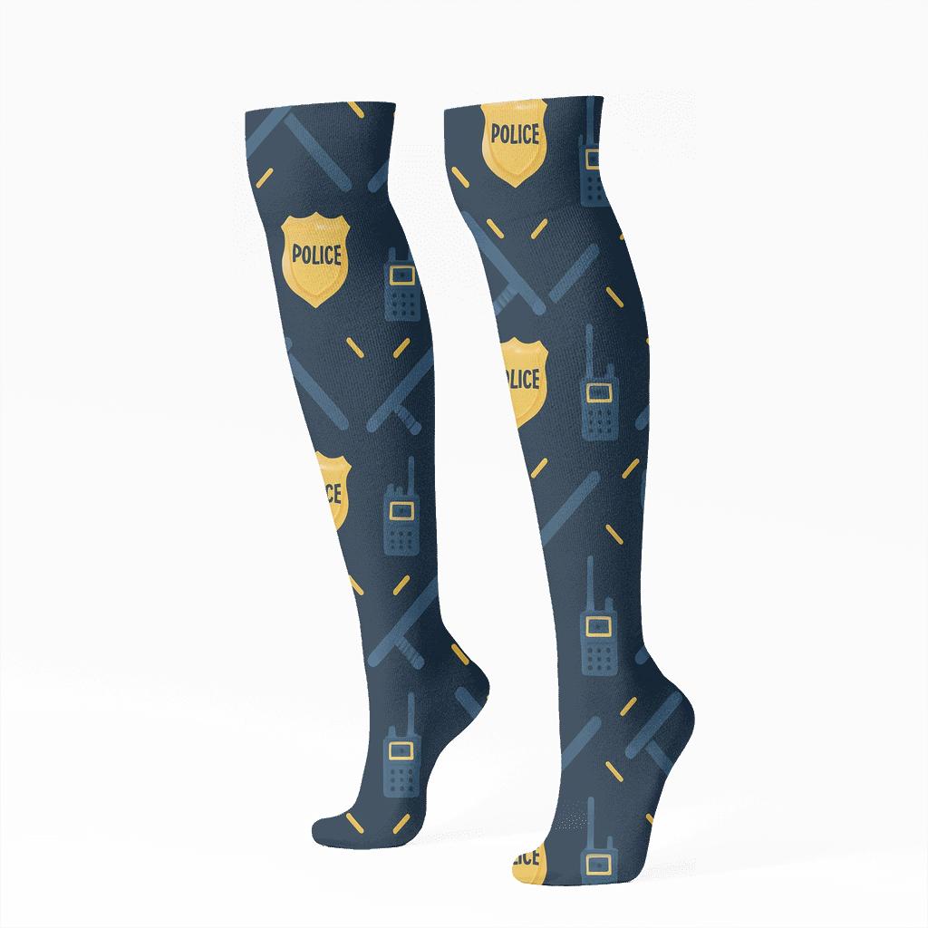 Chevron Duty Bands, Police Officer Edition personalized knee-high socks