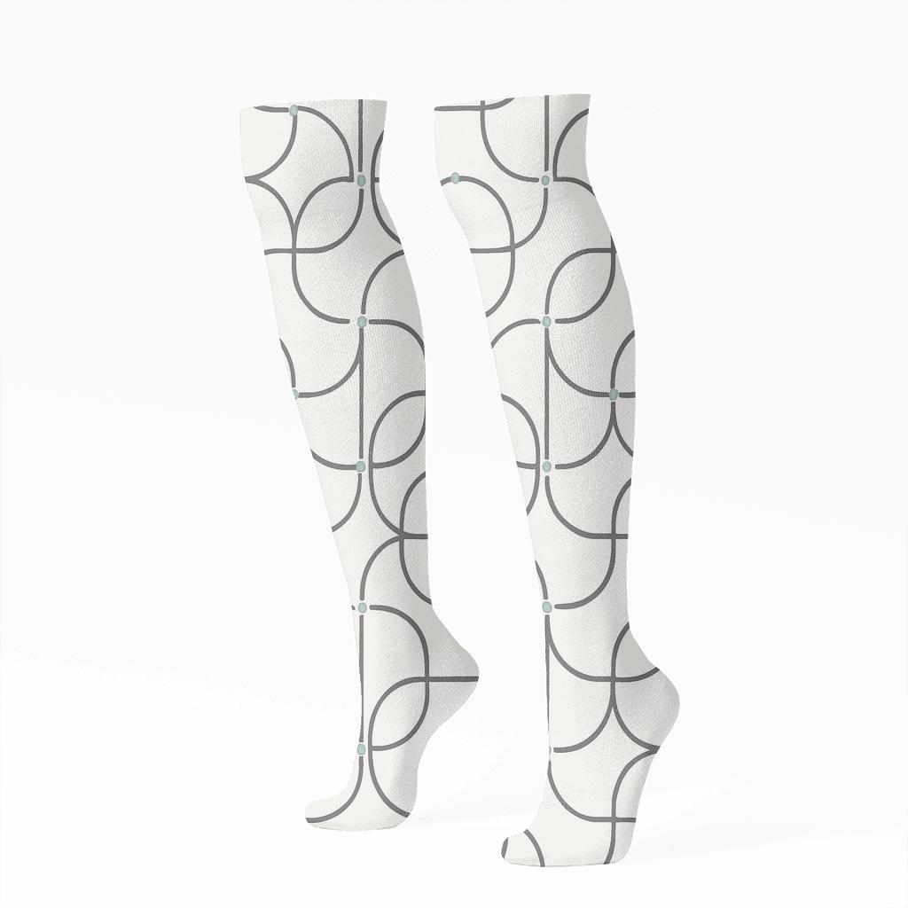 Micro Arc Lattice trendy patterned knee-high socks