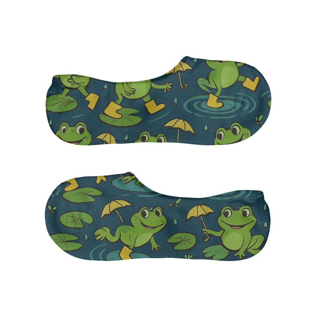Pond Party Boots Frog Pattern comfortable invisible socks