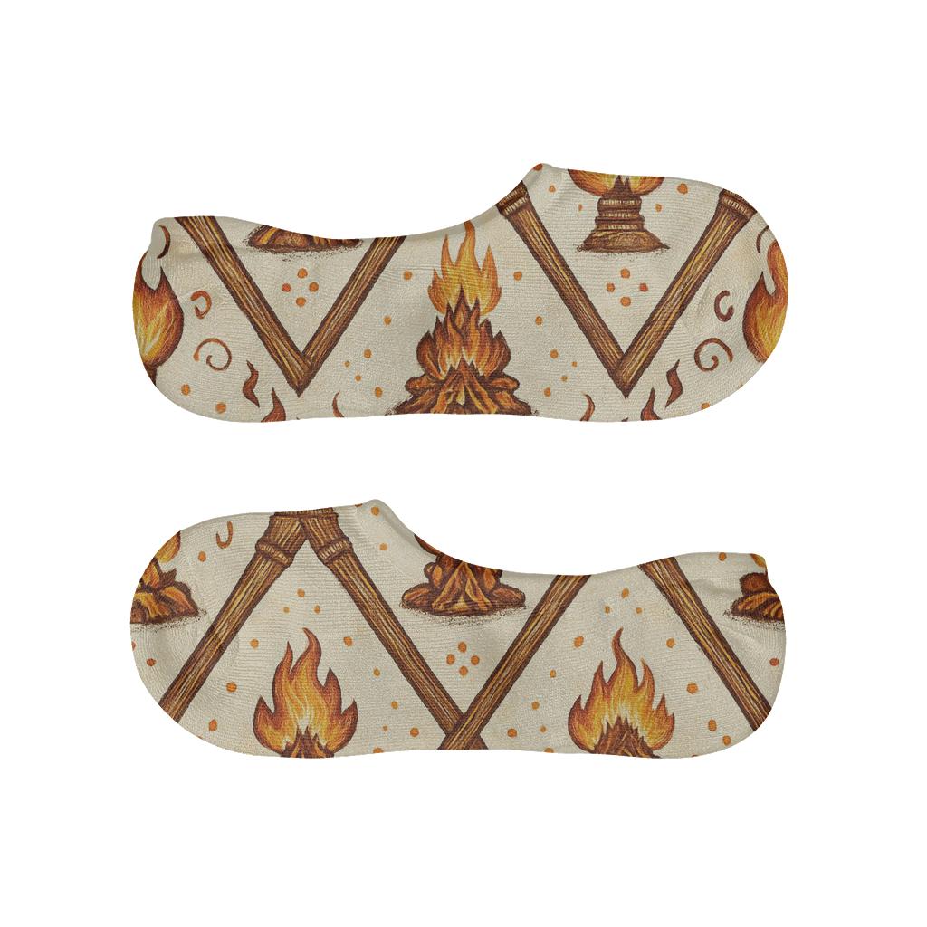 Vintage Torch Chevron Matchbox Repeat personalized invisible socks