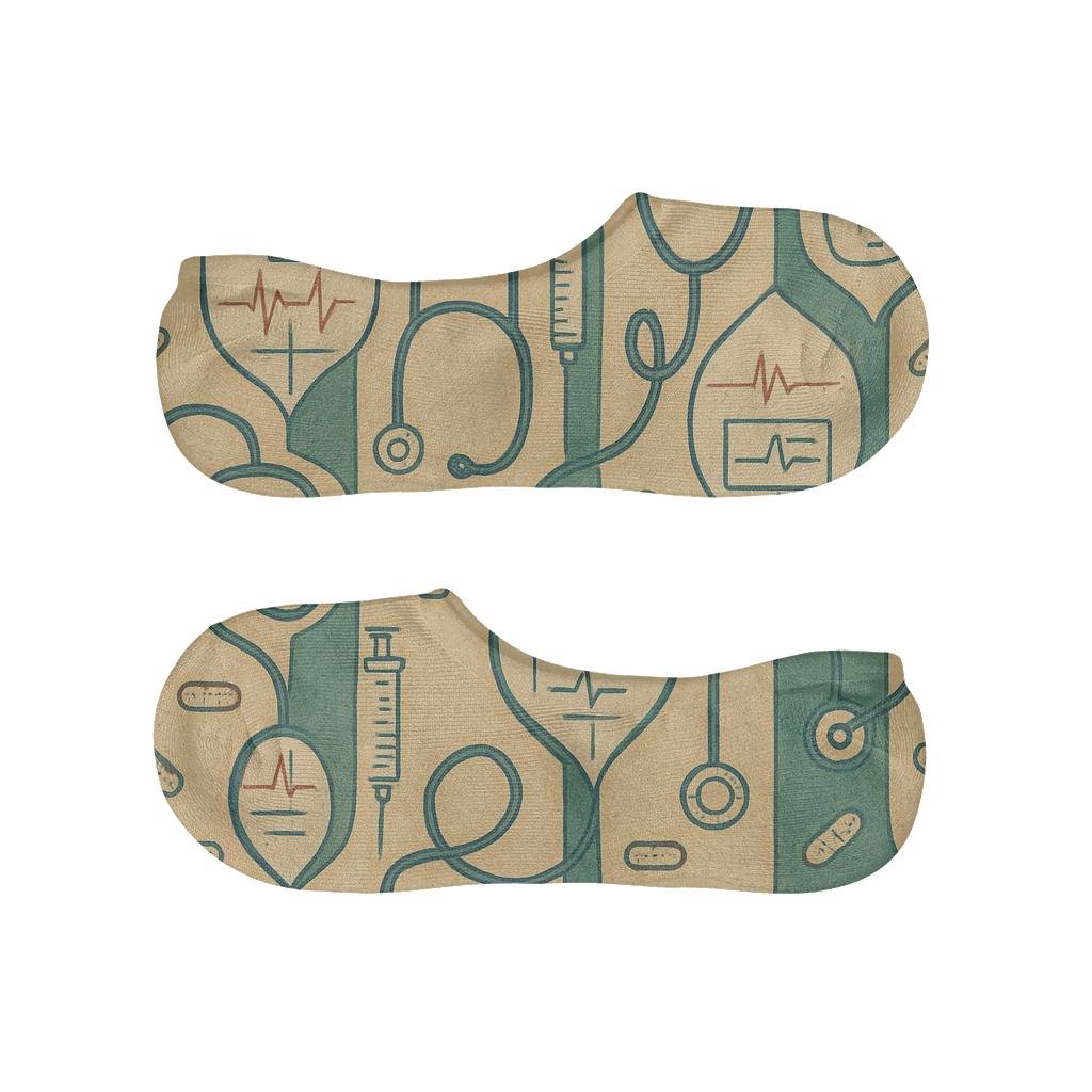 Clinic Chart Garden With Doctor low cut no-show socks