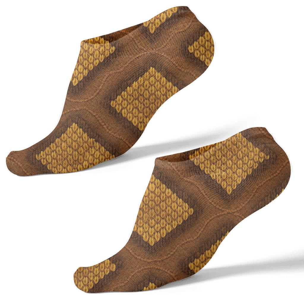 Knitted Snake Scale Lattice In Desert Dunes premium sports ankle socks