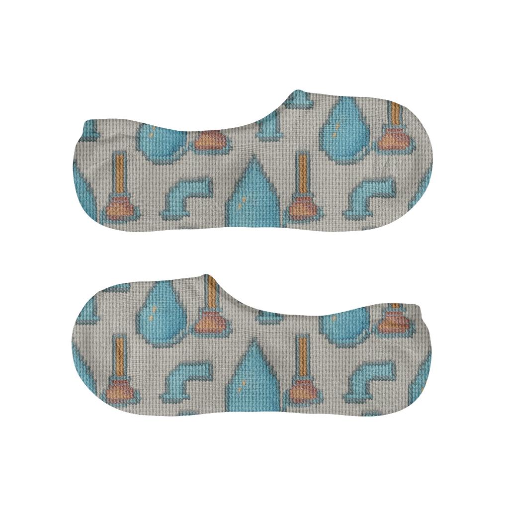 Knitted Illusion Water Droplets For Plumber Cozy Repeat soft cotton no-show socks