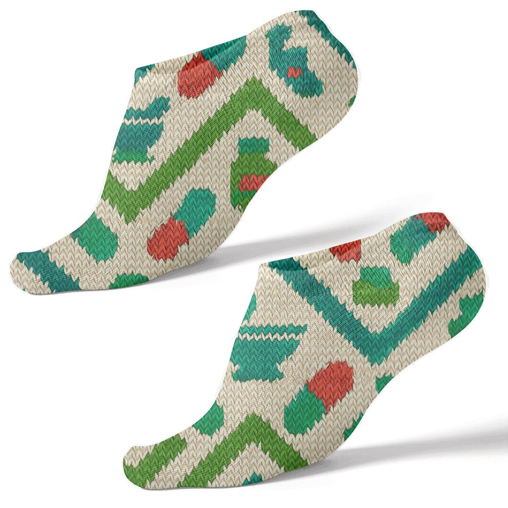Knitted Pharmacist Capsule Chevron designer print ankle socks