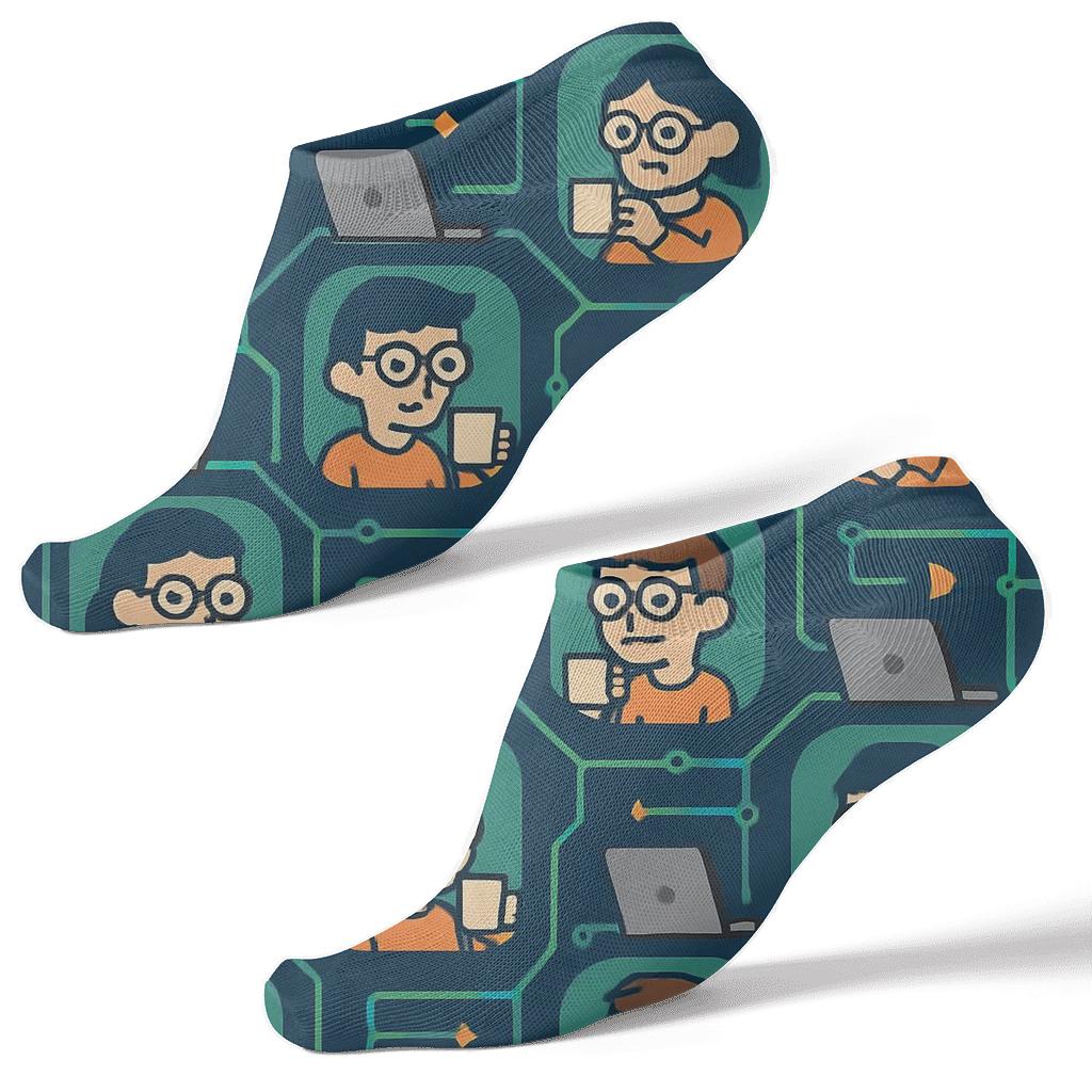 Coffee Break Circuit Quilt For The Software Developer soft everyday ankle socks