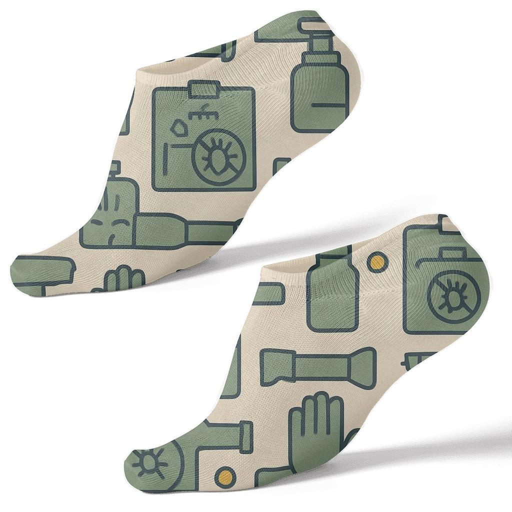 Service Badge Tiles For Pest Control Technician unique graphic ankle socks