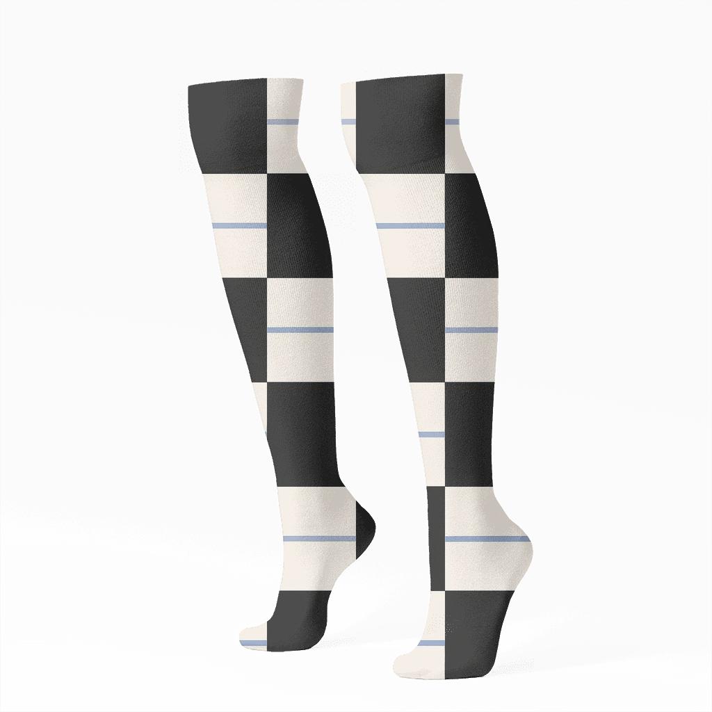 Binary Star Checker Weave soft everyday knee-high socks