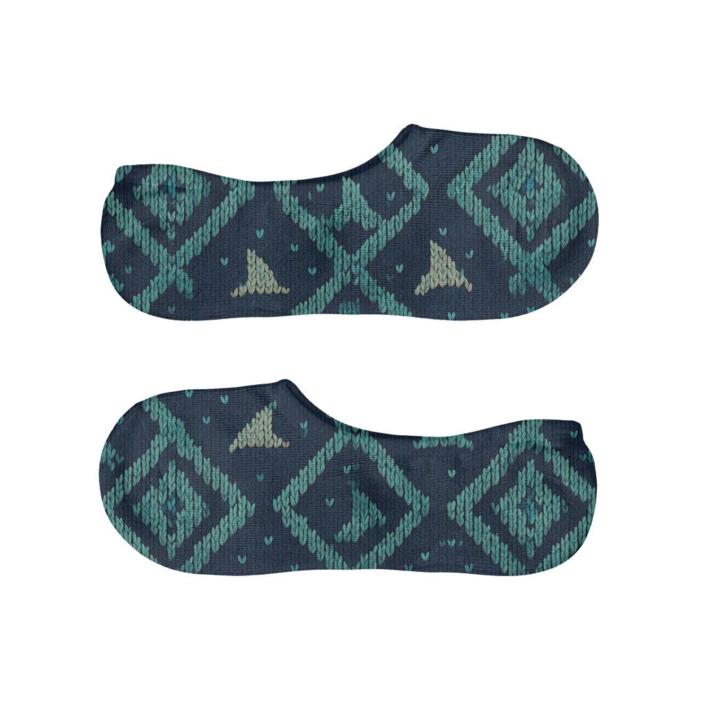 Tessellated Shark Tooth Knit Illusion custom no-show socks