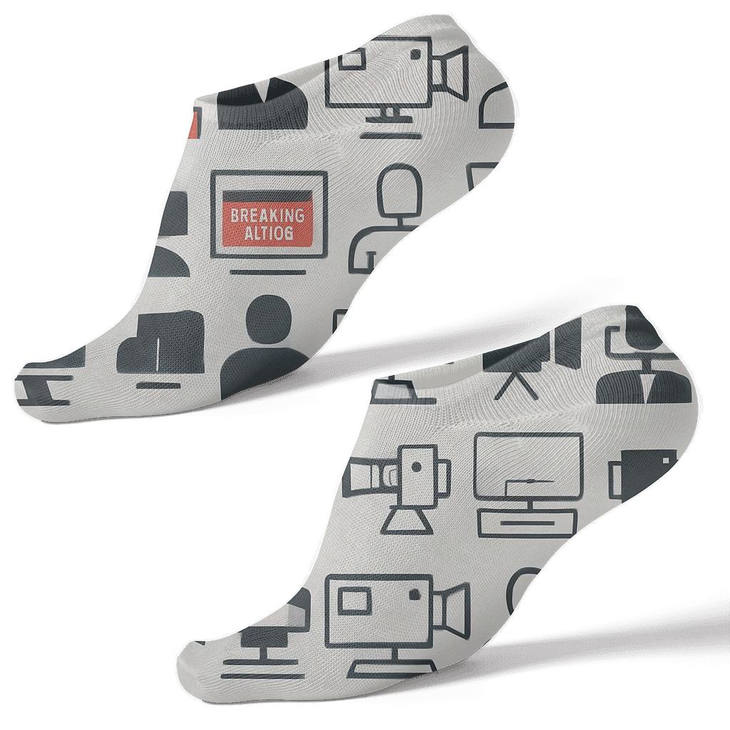 Minimal Studio Grid With News Anchor Accents stylish athletic ankle socks