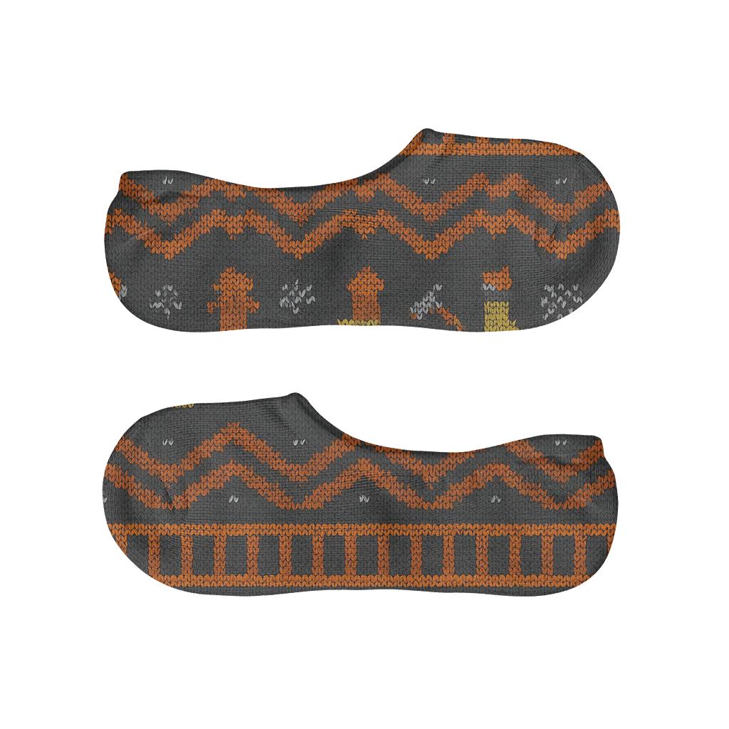 Ladder Stripe Bands With Fire Fighter Icons custom no-show socks