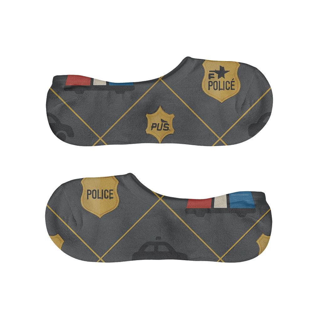Police Officer Siren Light Bar Diamond Tessellation breathable seamless no-show sockscustom no-show socks