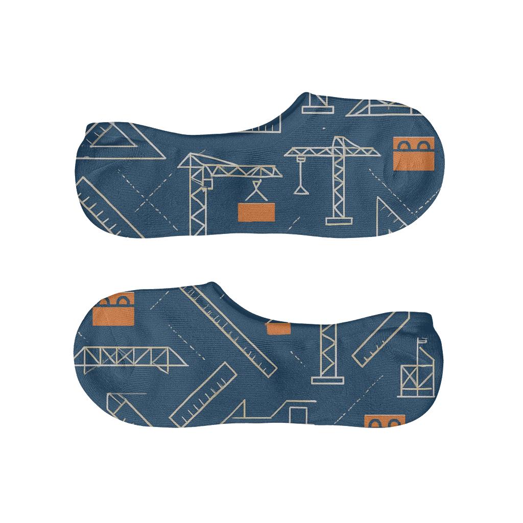 Drafting Table Rhythm With Civil Engineer Icons custom no-show socks