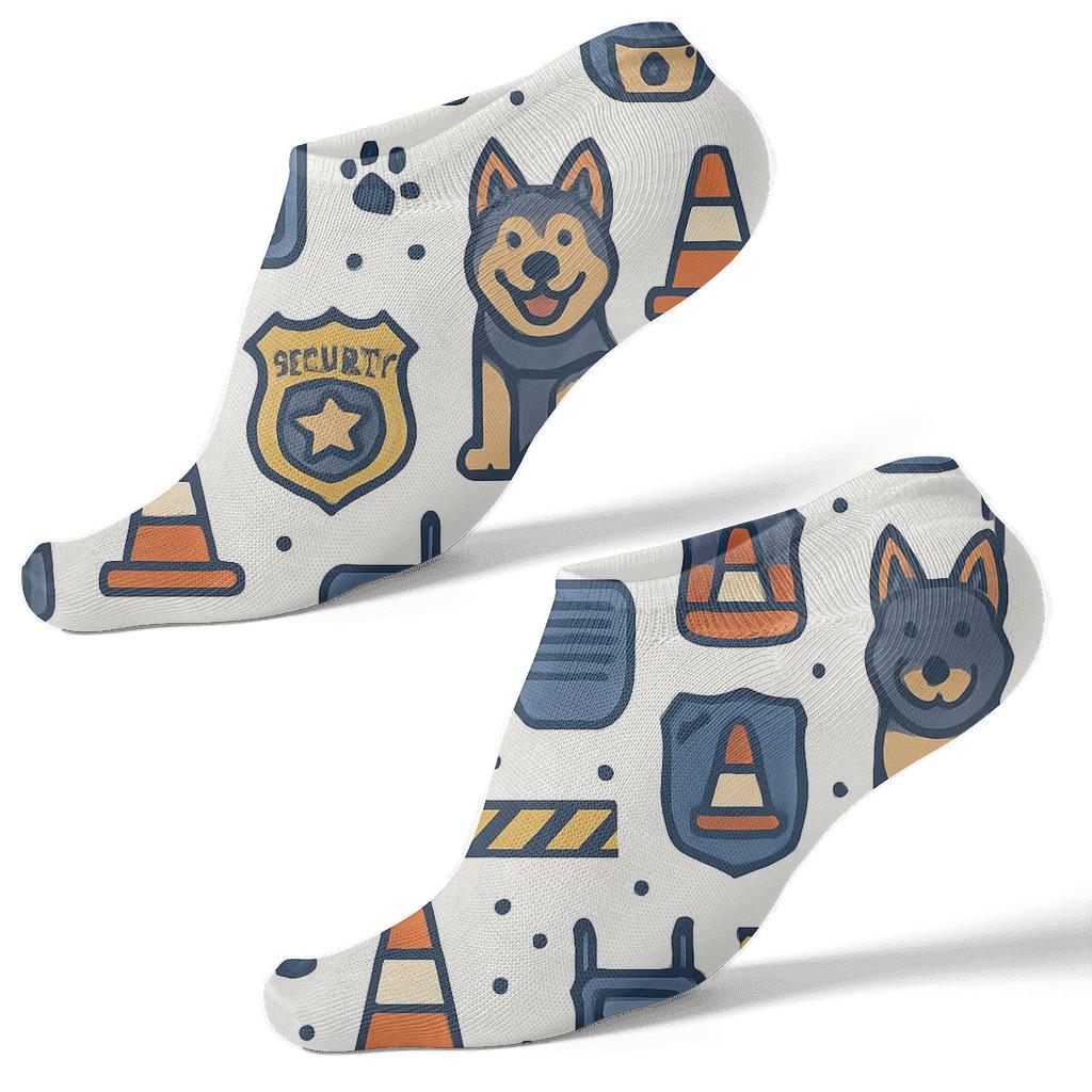 Checkpoint Parade With Security Guard Motifs soft everyday ankle socks