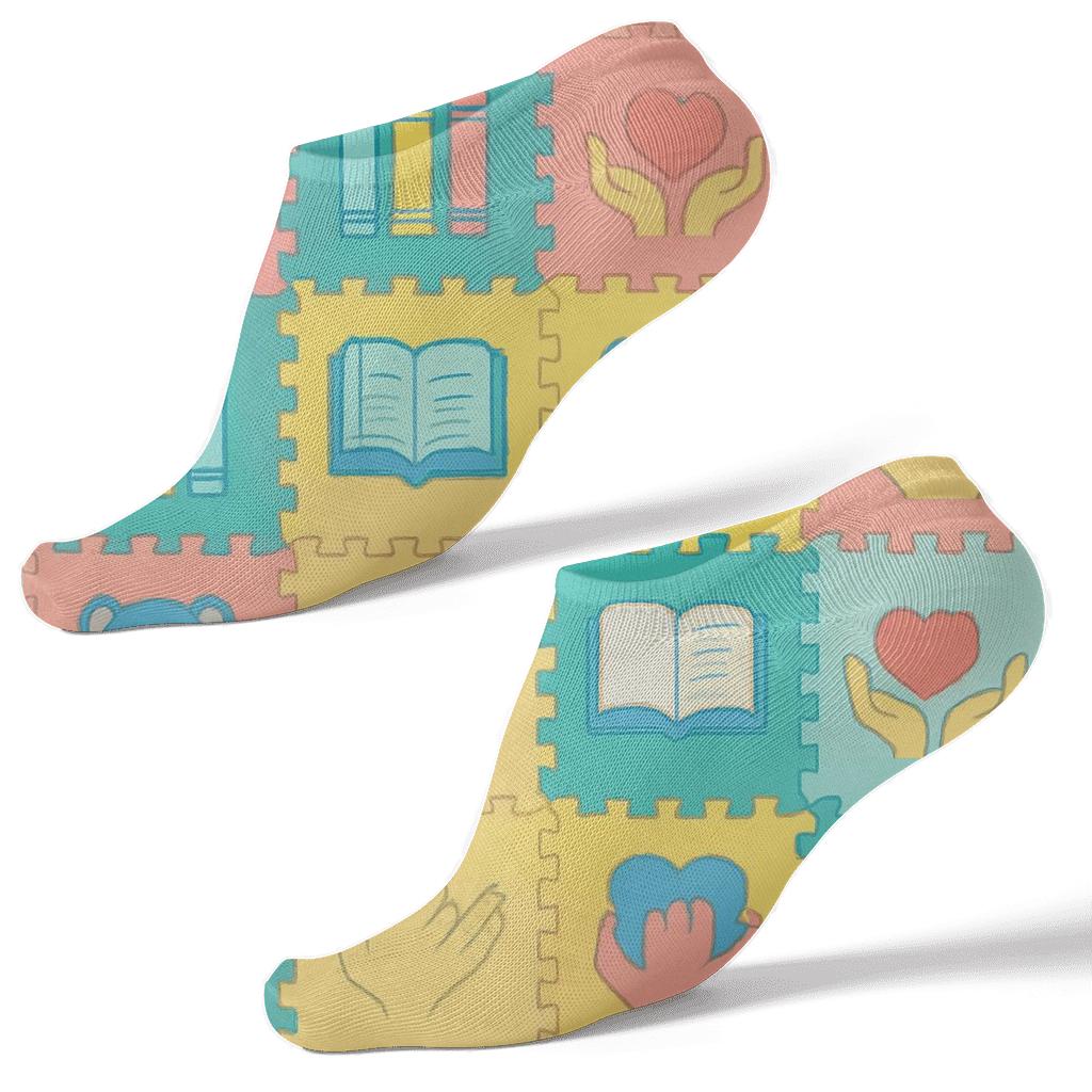 Play Mat Tessellation For The Childcare Worker designer print ankle socks