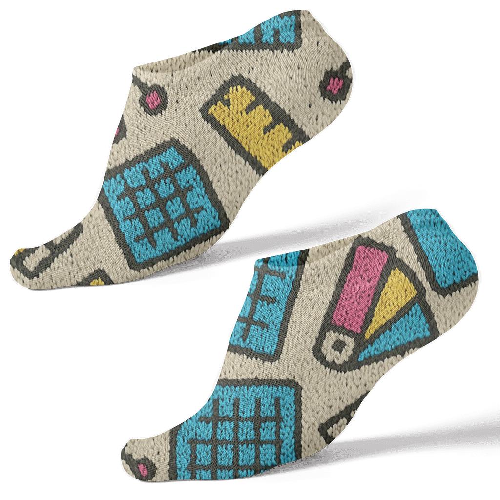 Knitted Illusion Graphic Designer Tool Lattice premium sports ankle socks