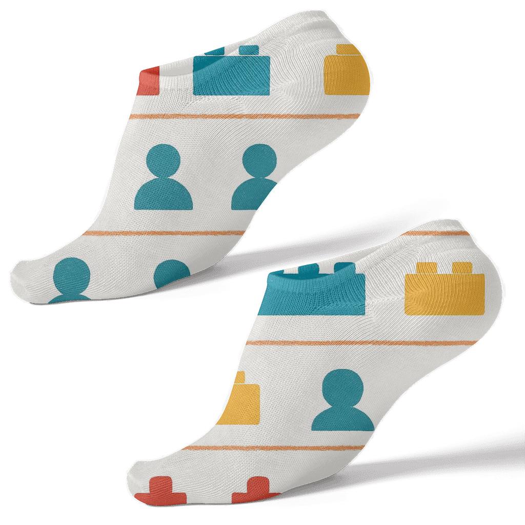 Childcare Worker Block Band Blueprint custom ankle socks