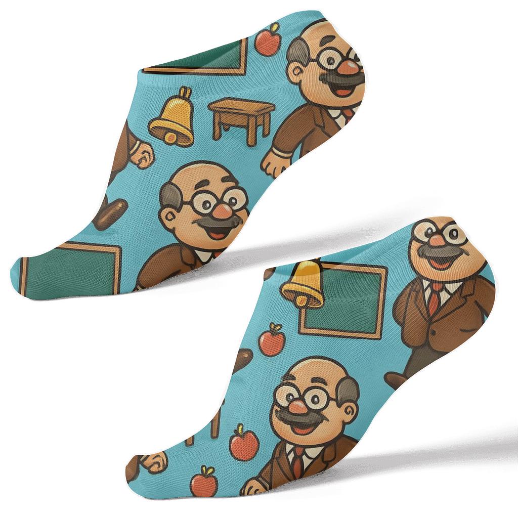 Hallway Parade Print With School Principal Spotlight unique graphic ankle socks
