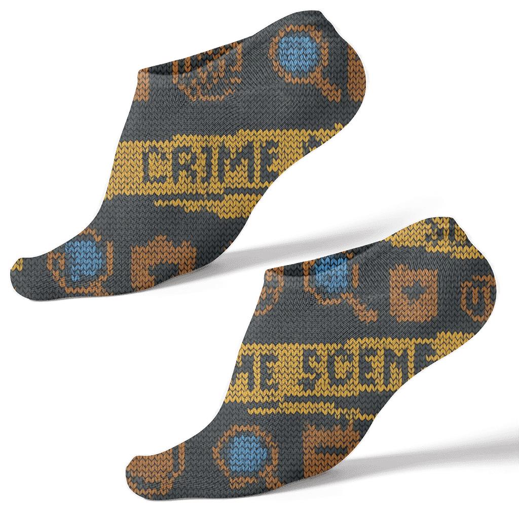 Knitted Illusion Police Detective Evidence Tape Bands custom ankle socks