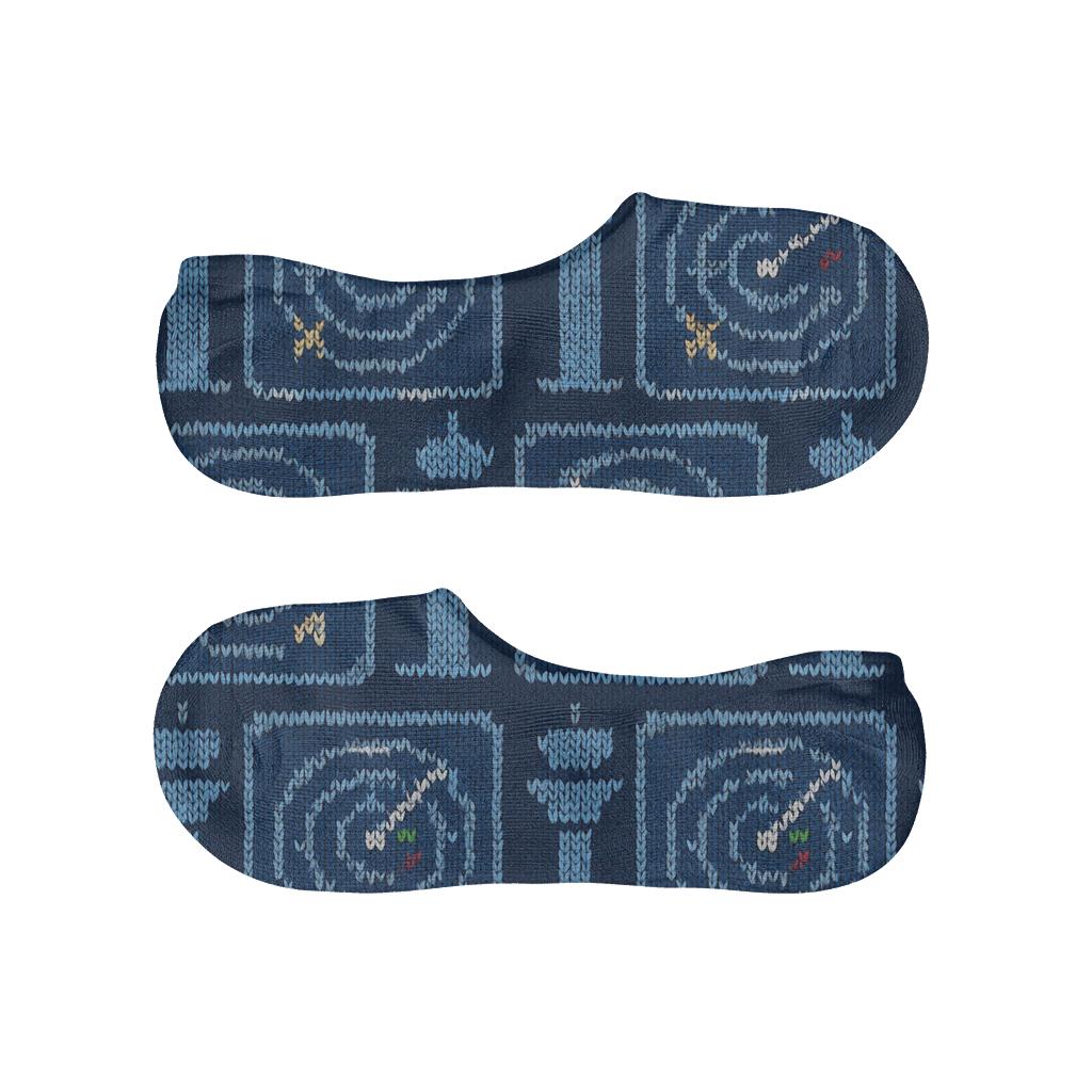 Knitted Illusion Air Traffic Controller Radar Wave Tiling custom no-show socks