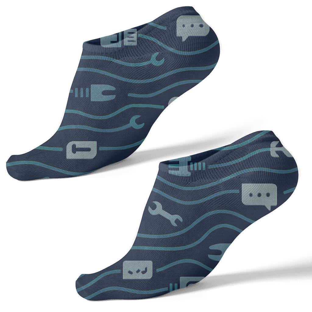 It Support Specialist Cable Wave Band Pattern trendy patterned ankle socks
