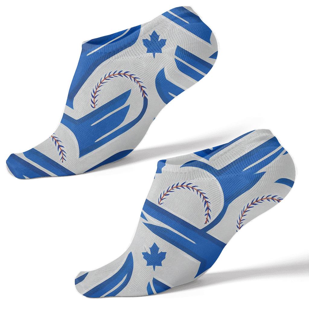 Stadium Light Lattice With Blue Jays Wing Motifs unique graphic ankle socks