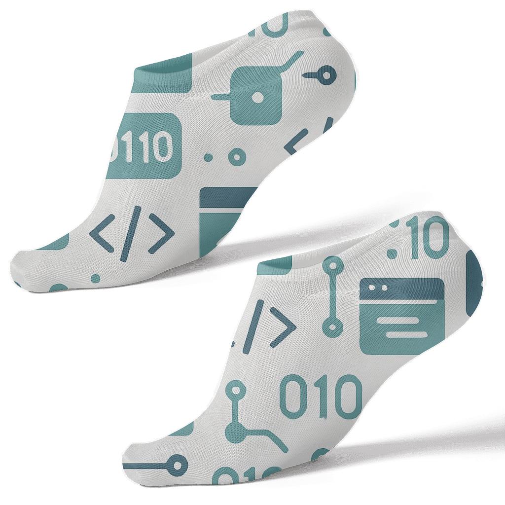 Minimal Grid Icons With Software Developer Calm soft everyday ankle socks