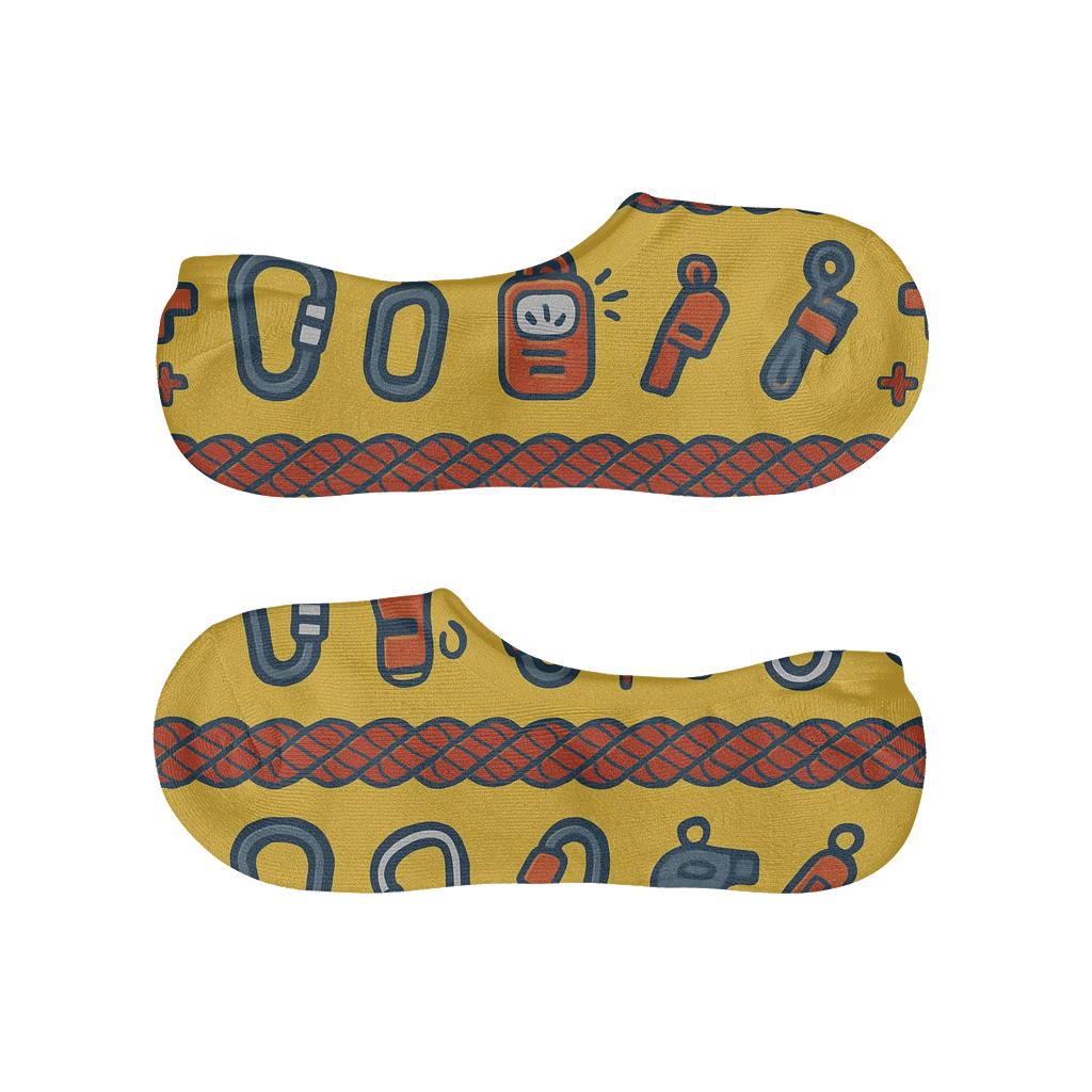Rescue Worker Rope Band Tessellation In Safety Yellow breathable seamless no-show sockscustom no-show socks