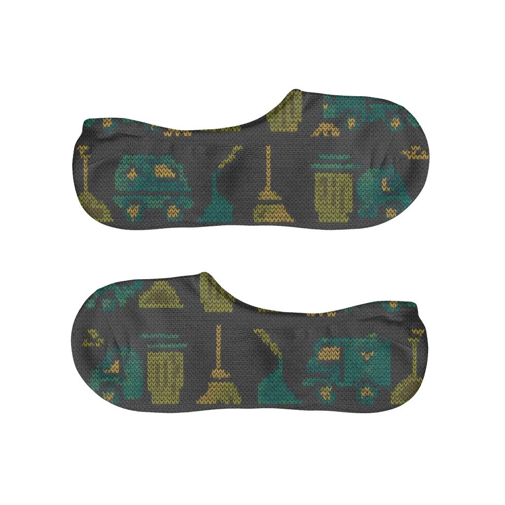 Knit Illusion Street Sweep, Garbage Collector Edition anti-slip no-show socks