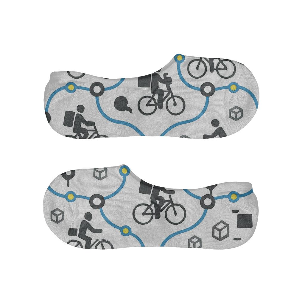 City Map Loops With Courier Icons custom no-show socks