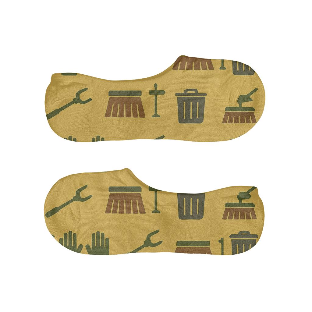 Sunflower Yellow Sanitation Worker Tool Band Tessellation comfortable low-cut socks