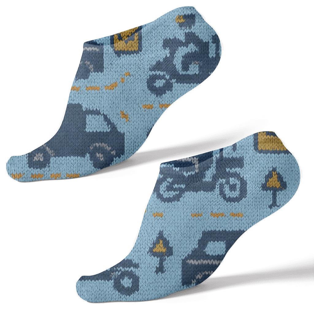 Delivery Driver Road Quilt Tessellation designer print ankle socks