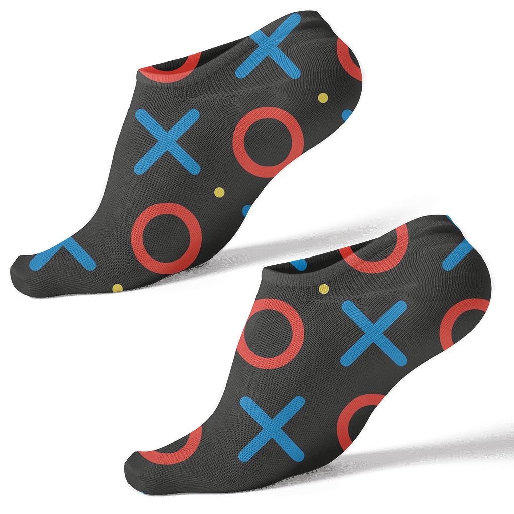 Modern Minimalist Graphic With Valentine’s Xo Icons Parade custom ankle socks