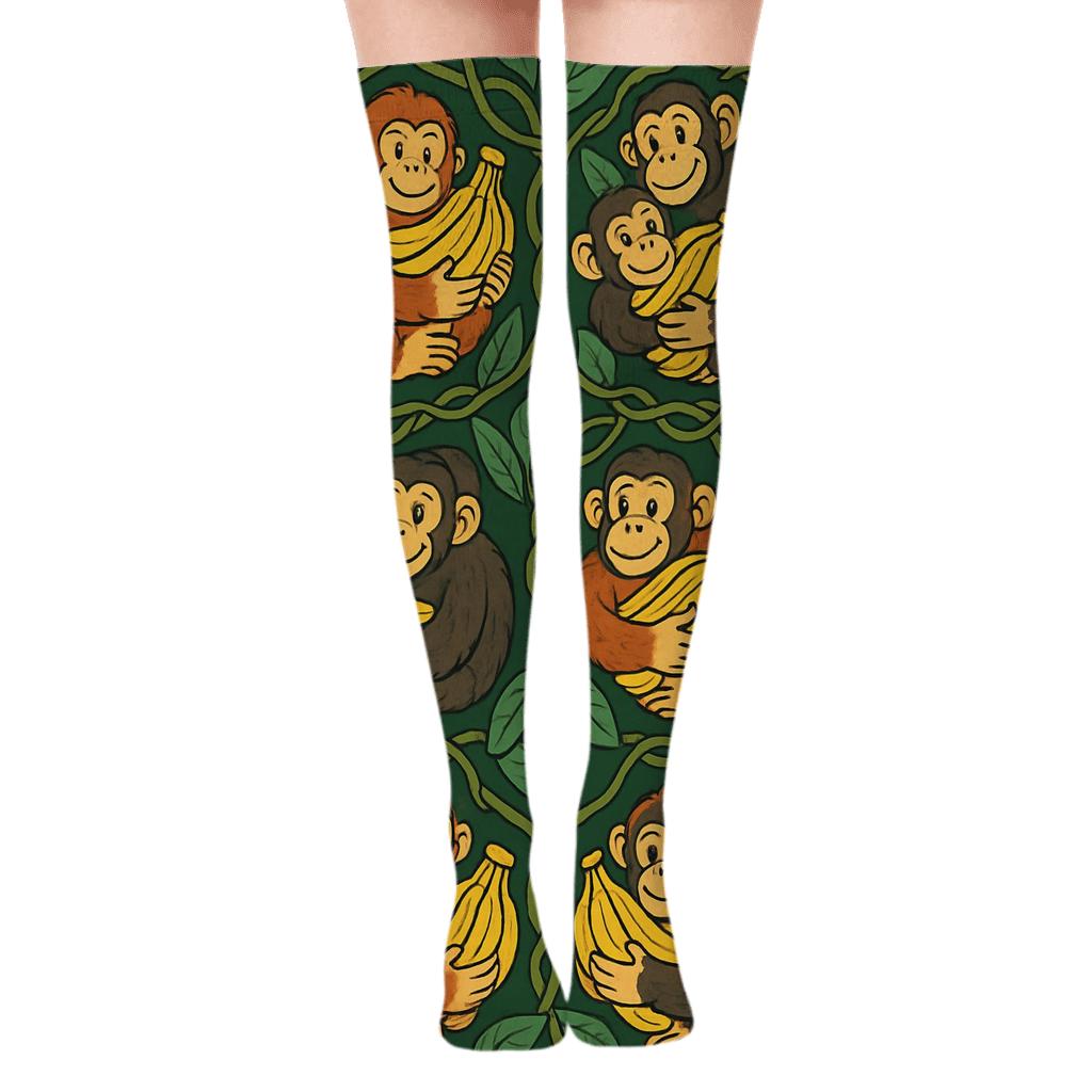 Ape Canopy Kaleidoscope Print personalized over-the-knee socks