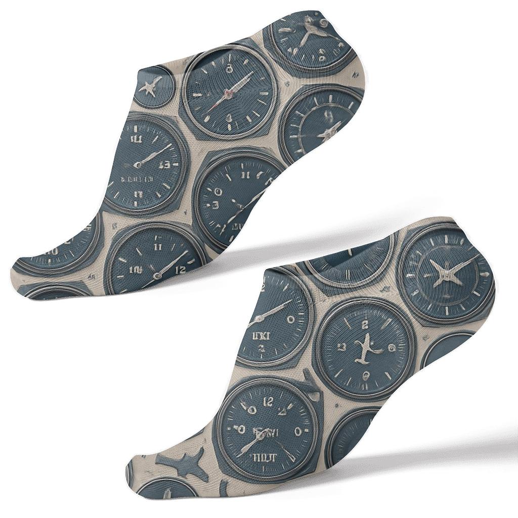 Airplane Collage Map Of Flight Instruments comfortable cotton ankle socks