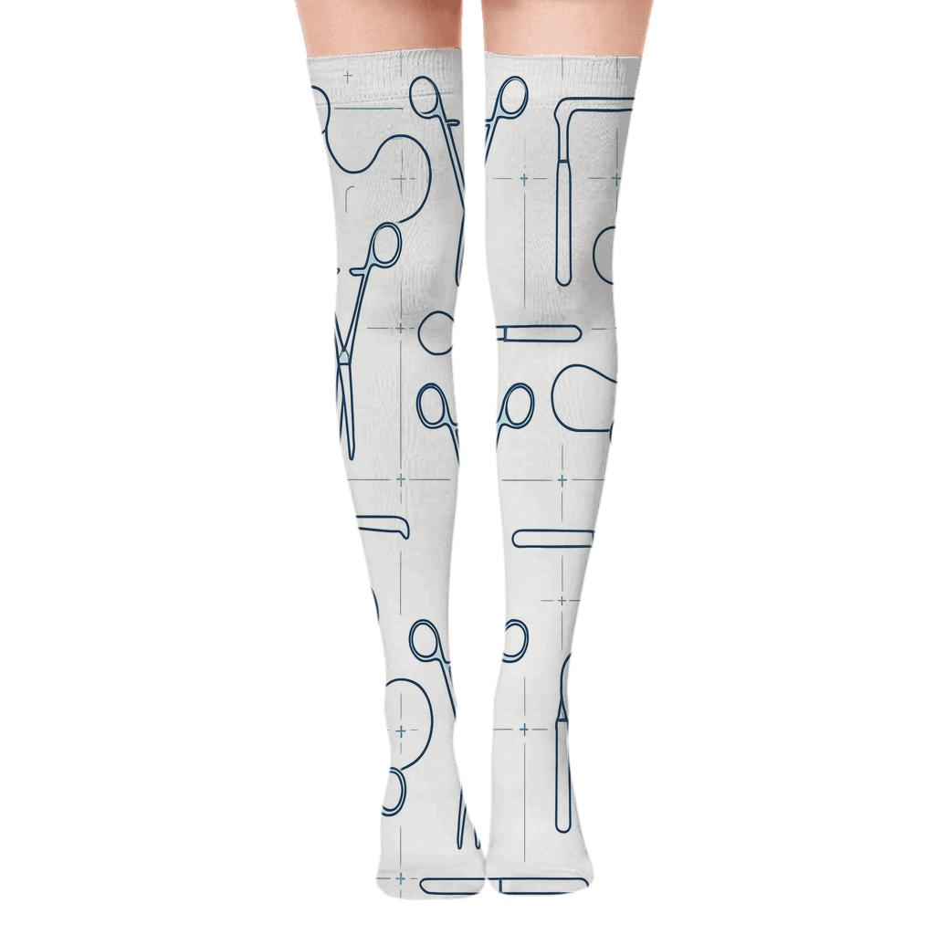 Minimal Instrument Grid With Surgeon Calm custom over-the-knee socks