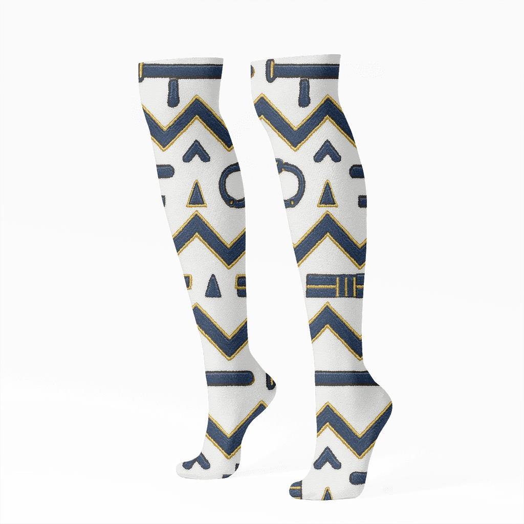 Police Officer Chevron Band Tapestry custom knee-high socks
