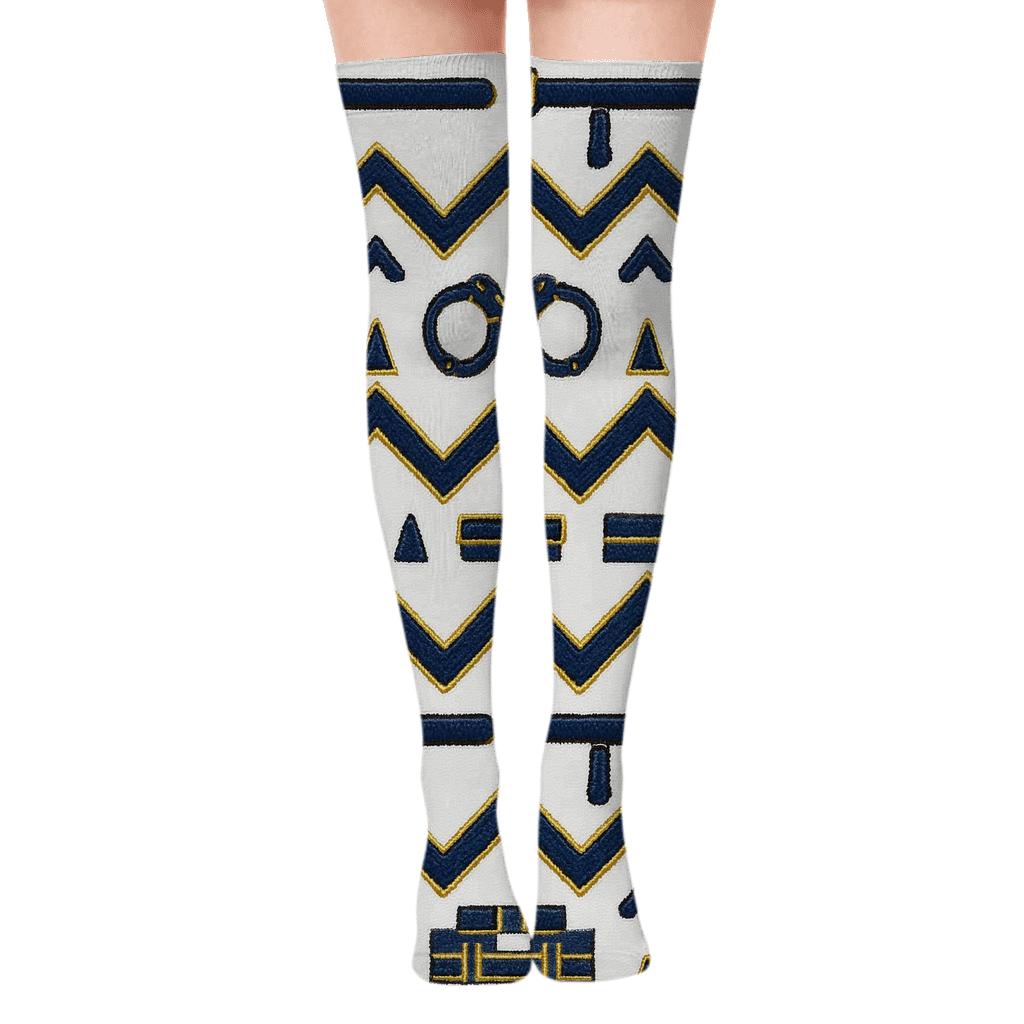 Police Officer Chevron Band Tapestry custom over-the-knee socks