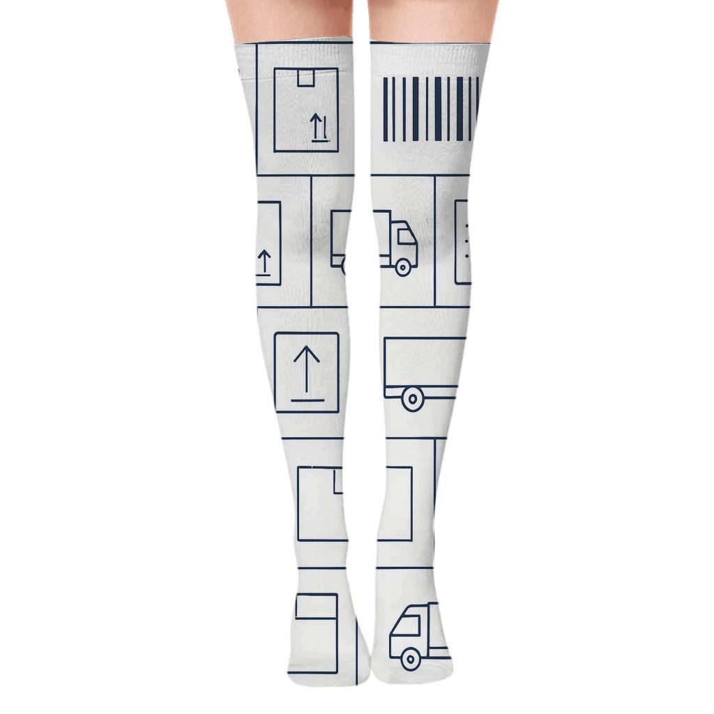 Inventory Checklist Rhythm With Warehouse Worker Accents custom over-the-knee socks