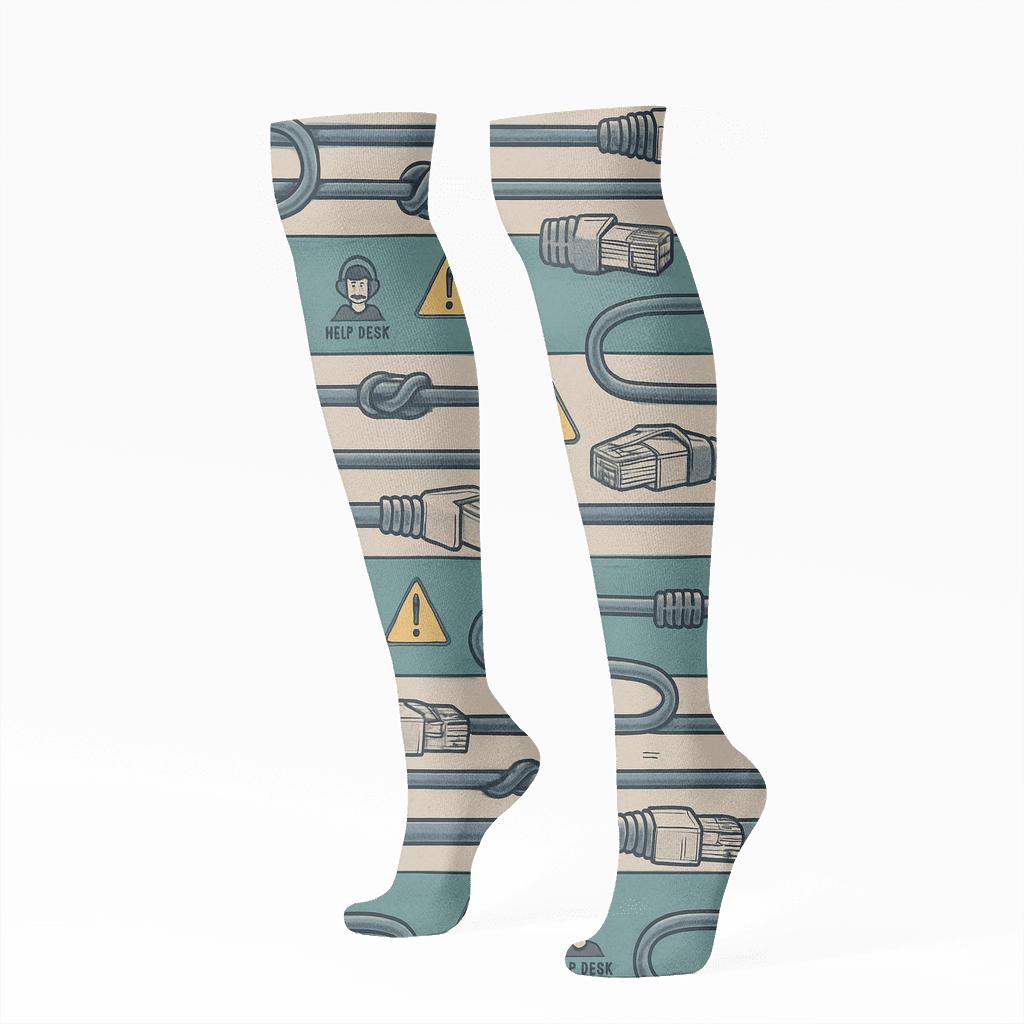 Cable Lattice It Support Specialist Pattern Bands trendy patterned knee-high socks