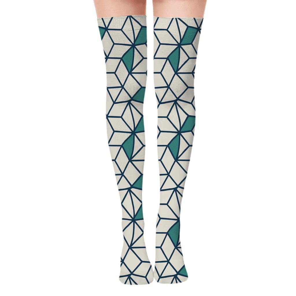 Micro Kite Tessellation premium cozy over-the-knee socks