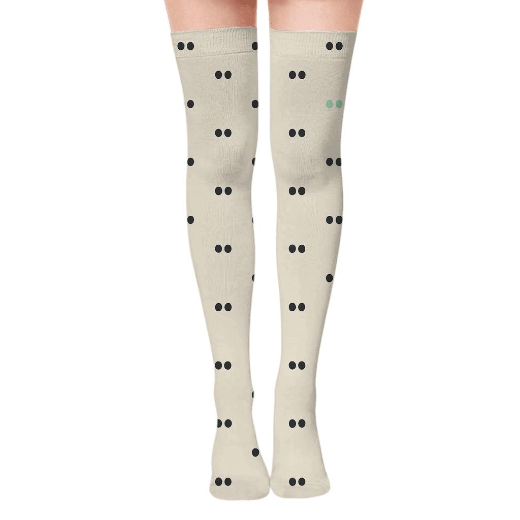 Quiet Dot Pair Drift stylish fashion over-the-knee socks