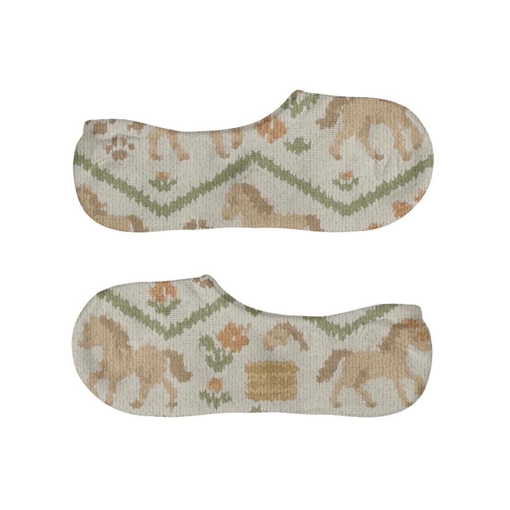 Knitted Meadow Pony Chevron low cut no-show socks
