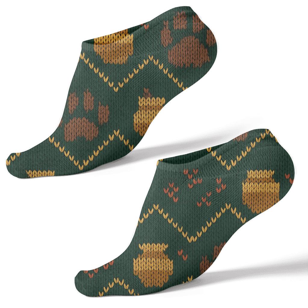 Bear Paw Chevron Knit Illusion stylish athletic ankle socks